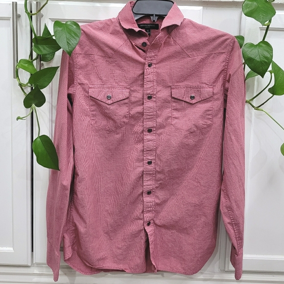 Banana Republic Other - Banana Republic Slim Fit Western Snap Shirt Plaid 